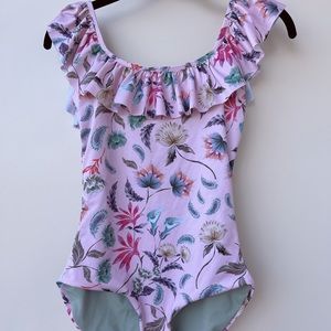 NWT BOAMAR Iris one piece off shoulder bathing suit medium sold at Bohme